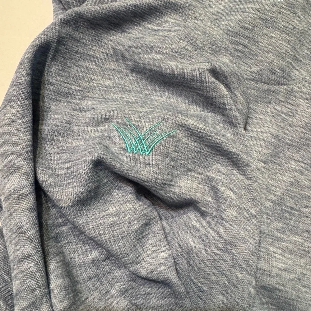 Johnnie-O Blake XXL Performance 1/4 Zip Pullover Grey Textured Mock Neck LOGO